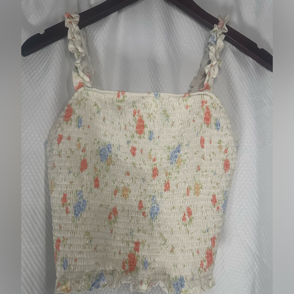 White Slightly Cropped Tank Top